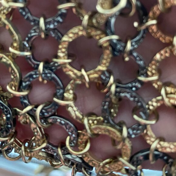 Bansri Statement Mixed Metal Bib Chain Necklace NEW - Picture 5 of 6